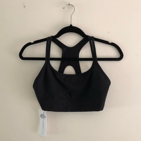 NWT Lotus Activa Black Sports Bra - Picture 1 of 10
